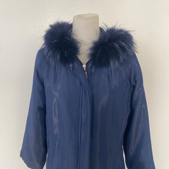 Alberta Ferretti Tech Long Jacket Coat Blue Vintage Y2K - Picture 2 of 12